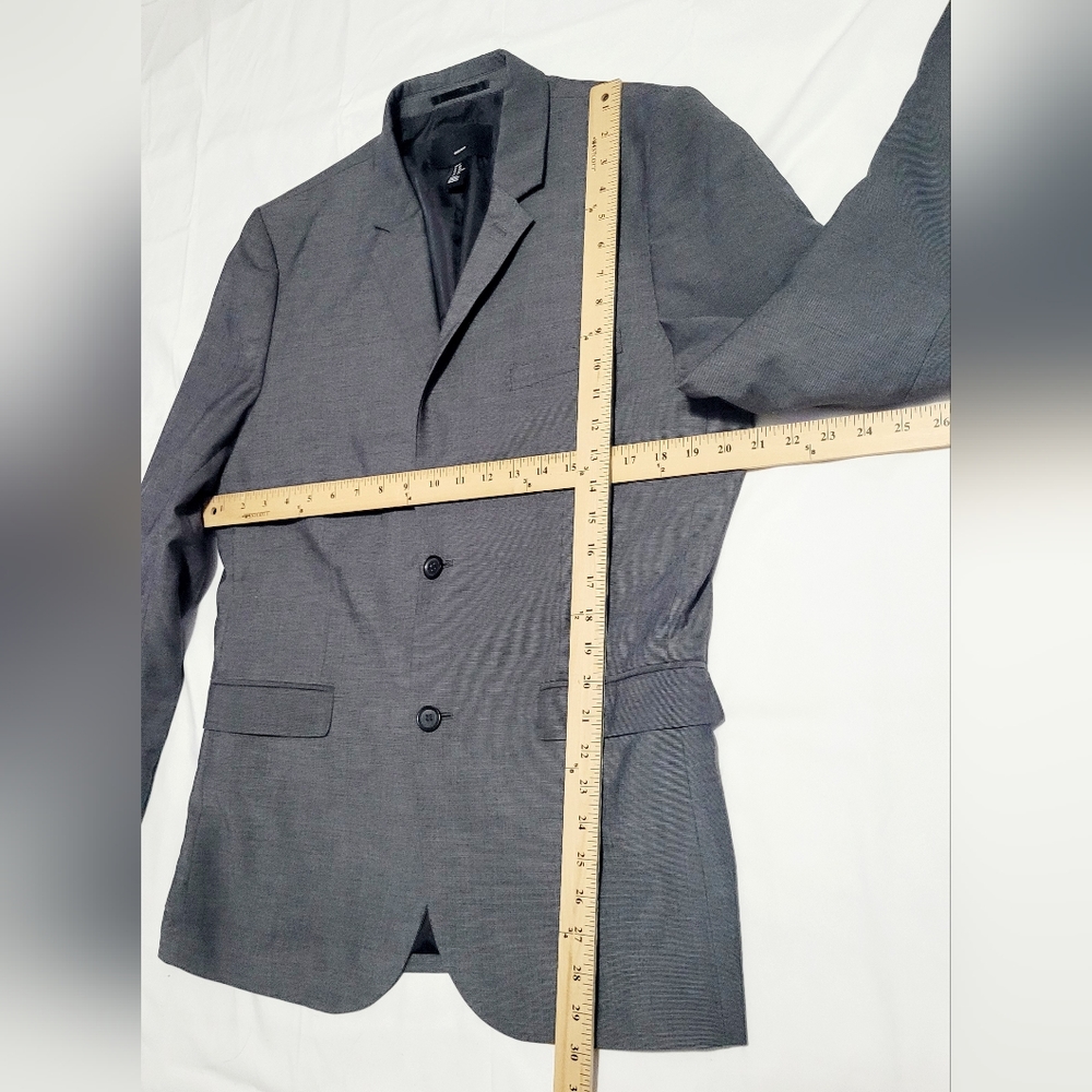 H&M Regular Fit Blazer Suit Jacket Men's Size 42R Gray Long Sleeve Notch Lapel - Picture 5 of 7